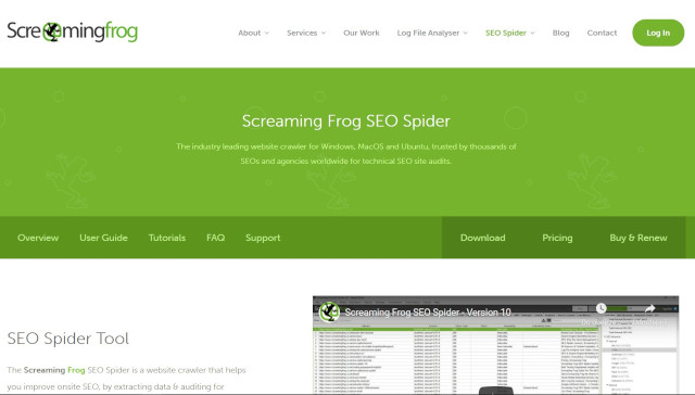Screaming Frog zrzut ekranu