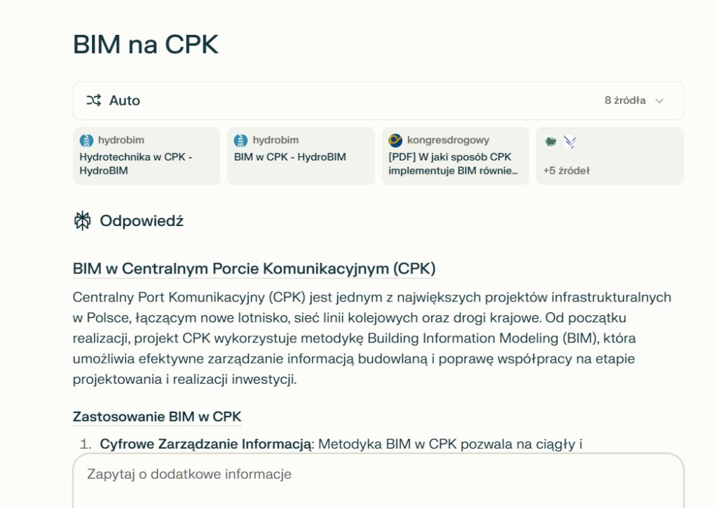 HydroBIM w Perplexity